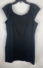 Gap Dress Womens 16 Black A Line Knit Sleeveless Stretch Exposed Zipper