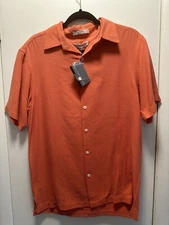 GEOFFREY BEENE Mens Shirt Amber Glow Washable Silk Button Down Shirt -NEW w/tag