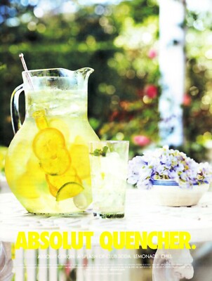 ABSOLUT QUENCHER VODKA  AD 2002 VERY RARE OUT OF PRINT 
