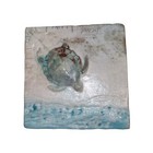 New ListingLa Pointe Pottery Tile Turtle Wall Art Square Signed Hanger 3D Hatchling Ocean