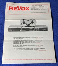 REVOX A77 TAPE RECORDER ORIGINAL PROMOTIONAL PRODUCT BROCHURE SALES AD M812x
