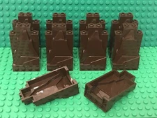 LEGO 10 PIECES DARK BROWN ROCK PANEL / CITY WALLS 2X4X6 BULK PARTS