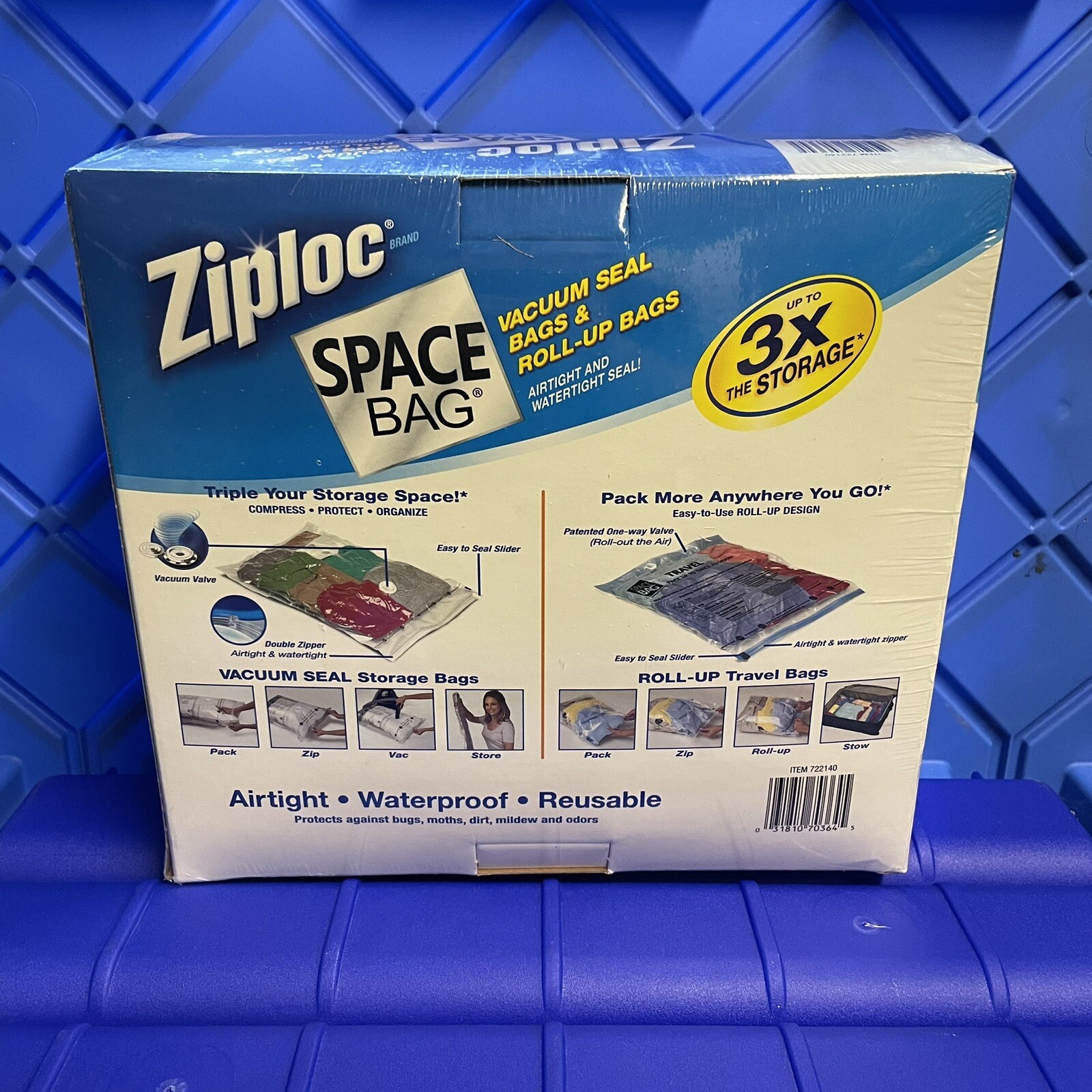 ZIploc Space Bags 15 Bag Value Pack Vacuum And Roll Up Storage Bags