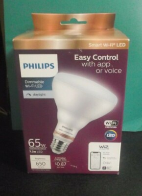 Philips Smart Wi-Fi Voice Control  Floodlight Bulb BR30 - 65W 7.2W LED WiZ App 