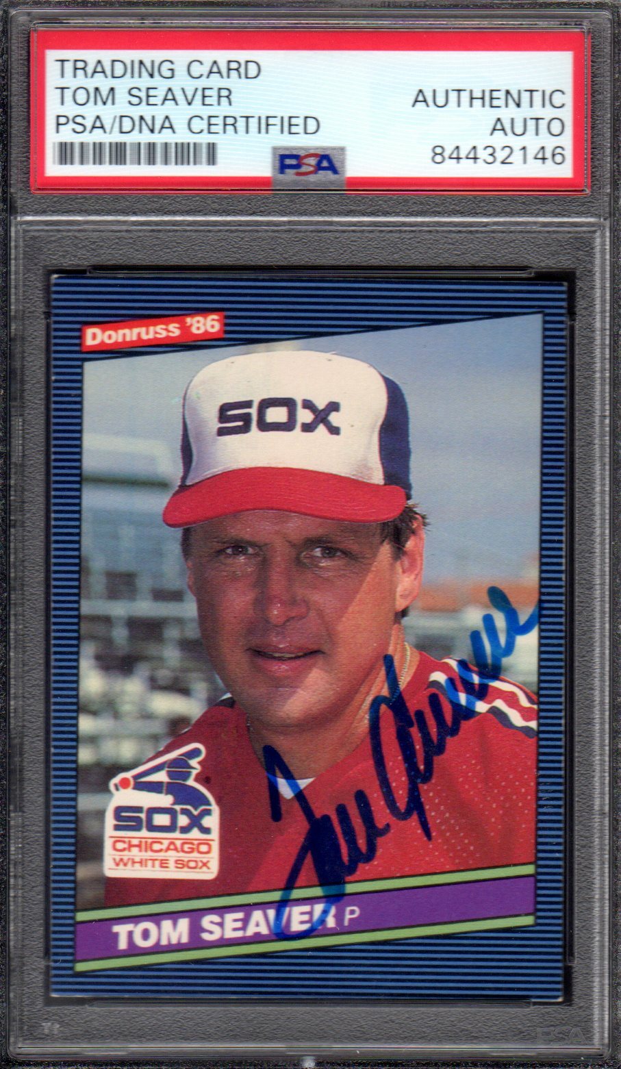 1986 DONRUSS #609 Tom Seaver SIGNED AUTOGRAPH CARD PSA / DNA AUTHENTIC B