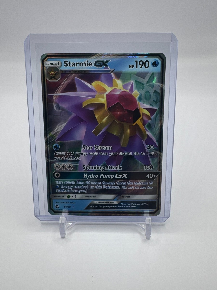 starmie gx pokemon card value 2019 SUN & MOON HIDDEN FATES [Colorless][Colorless][Colorless] Spinning Attack 100 Starmie GX 14/68 Hidden Fates