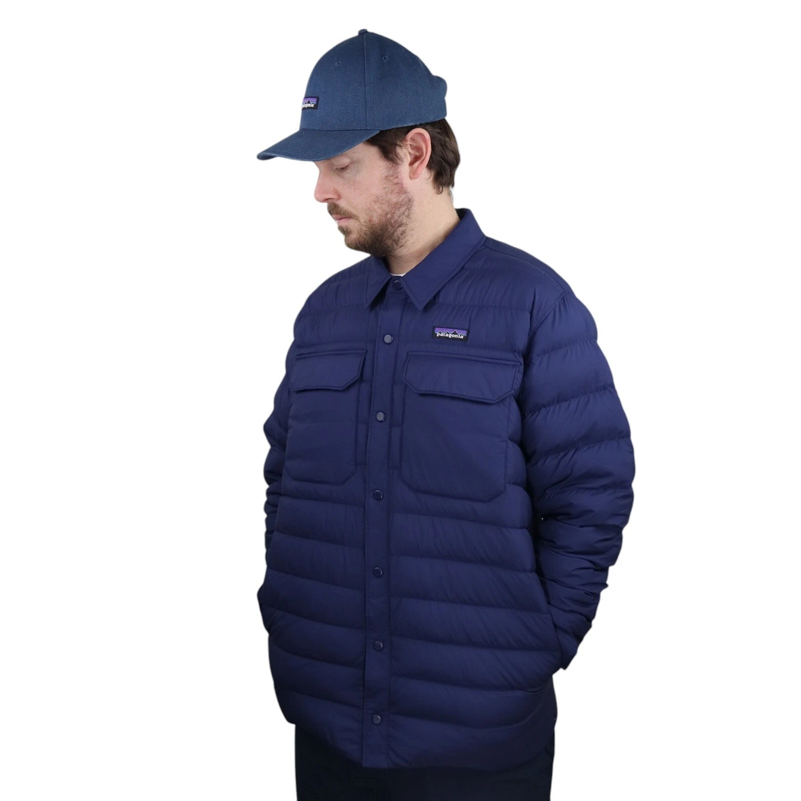 patagonia silent down puffer insulated quilted shirt jacket