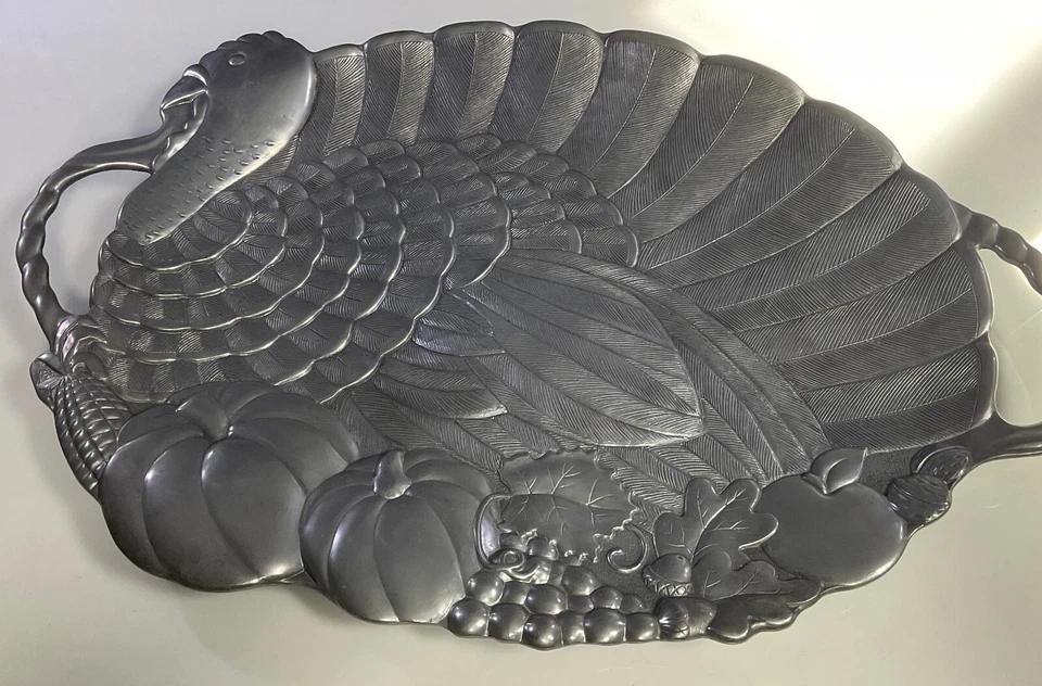 Plato para servir pavo Lenox estaño 24" Acción de Gracias Navidad vintage Foto 4 de 4