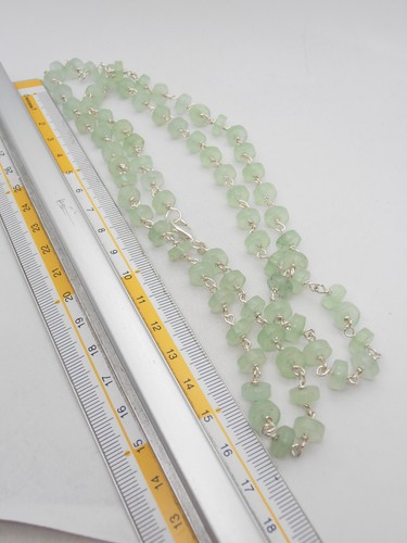 Collana in Crisoprasio Naturale e Argento 925 - Girocollo Pietra Dura - - Foto 6 di 6