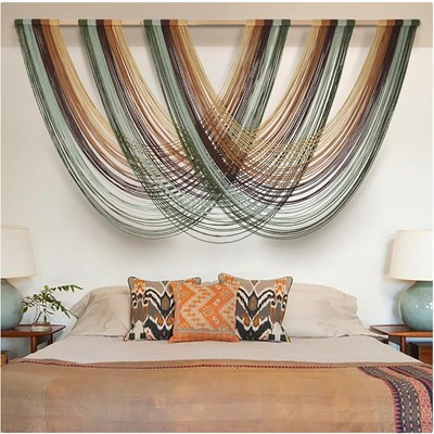 Boho Wall Decor: Large Handcrafted Macrame Tapestry - 57'' x 31'' - Nursery & Home