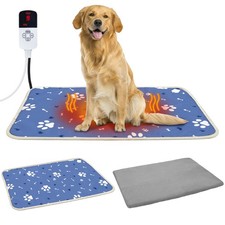 Dog Heating Pad 34" 21" for Outdoor Cat, Heated Dog Bed with Adjustable Tempe...