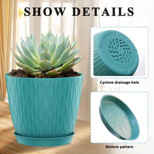 5 Pack Flower Pots for Indoor Plants, 6 inch Plant Pots Outdoor Planters for ... - Picture 5 of 6