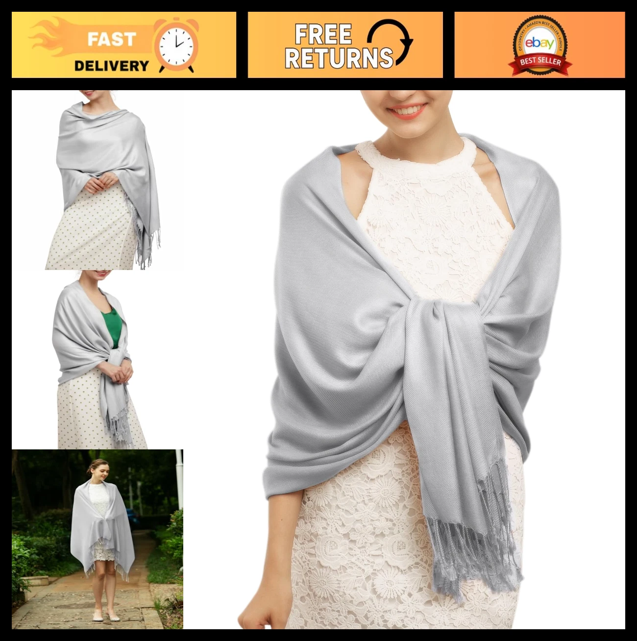 Elegant Pashmina Shawl Wraps for Evening Dress, Wedding, Bridesmaid Gifts, Winte