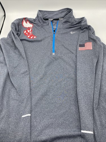Nike Men's Running 1/4 Zip Olympic USA Track & Field Pullover Shoe Wing Star XL