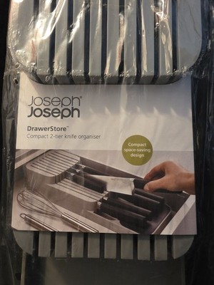 Joseph Joseph DrawerStore Compact 2-Tier In-Drawer Knife Organizer Gray 85120