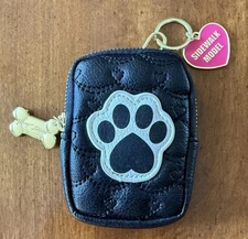 Betsey Johnson Dog Walking Tag Sidewalk Model Bag Key Fob Holder Betsy Cup Clip