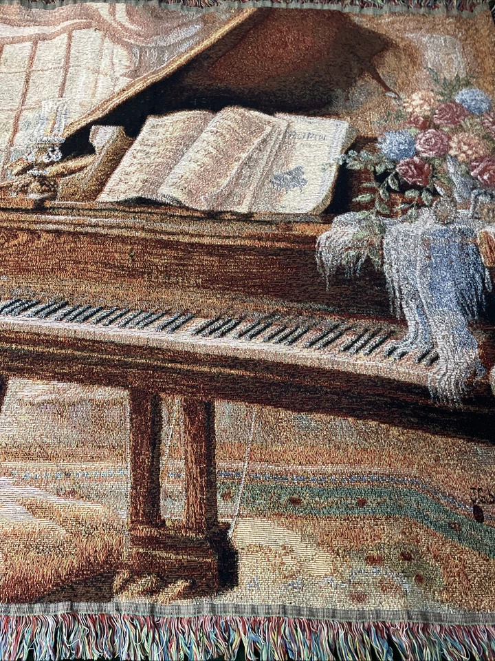 阳光奏鸣曲钢琴挂毯艺术家J Gibson 54x 43英寸 — 第 3/4 张图片