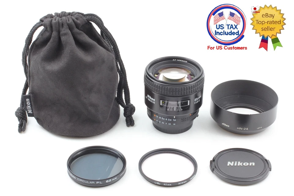 w/ Hood & Case [ MINT ] Nikon AF Nikkor 85mm f/1.8 D Portrait Lens From JAPAN - Image 2 of 4