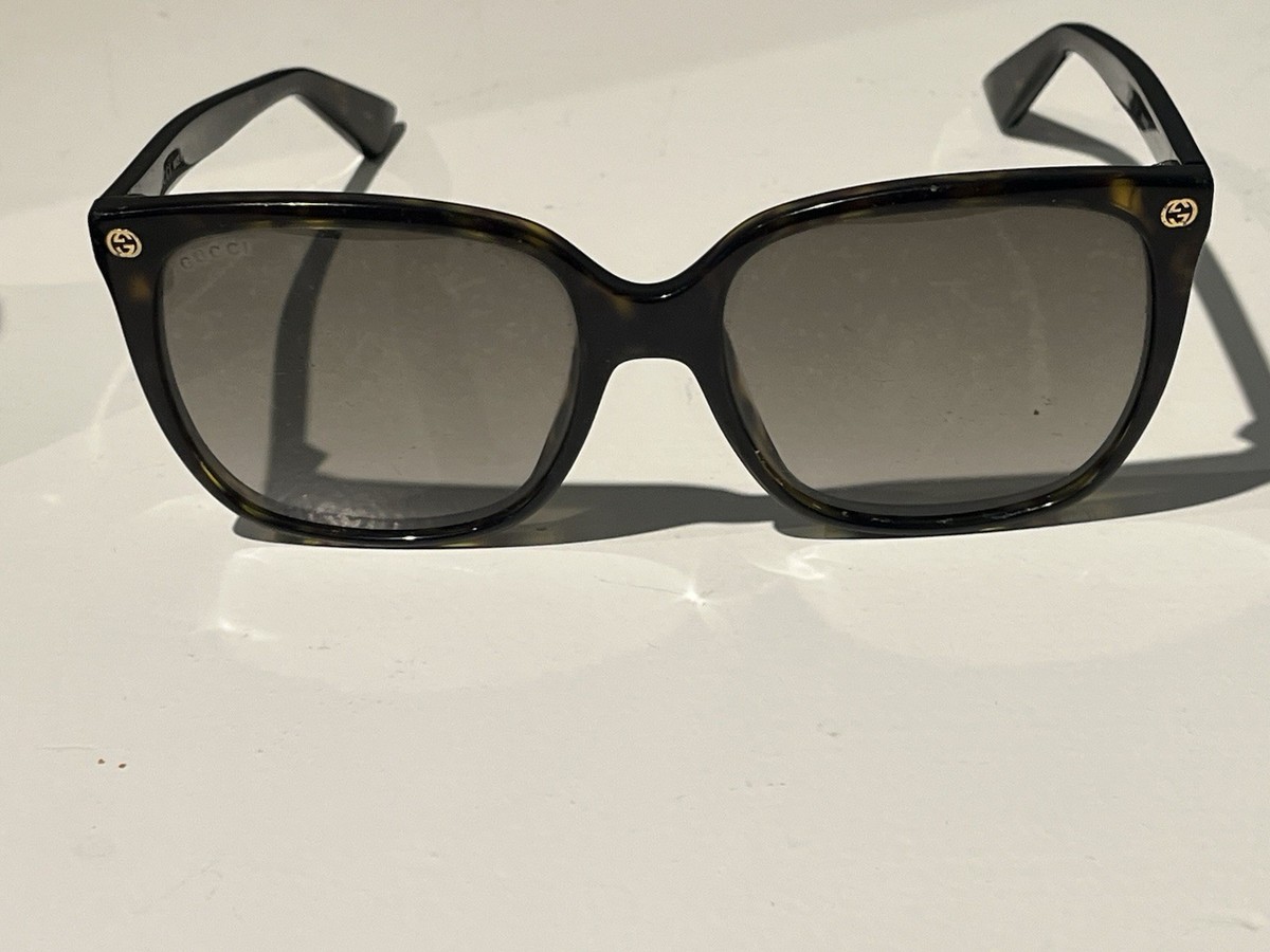 Gucci GG0022S 003 Dark Havana Frame Grey Gradient Lens Square Sunglasses w/ Case GUCCI GG0022S 003 Havana Womens Square Gradient Sunglasses  main image 3