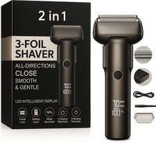 Mens Electric Foil Shaver 5 Blade Wet Dry Razor USB Rechargeable LCD Waterproof