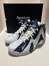 Size 10.5 - Reebok Kamikaze 2 Mid Batik Blue Mens Sneakers Shoes