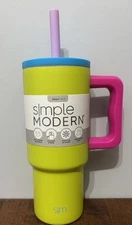 New Simple Modern Trek 24oz Stainless Steel Lidded Tumbler Light Green/Pink/blue