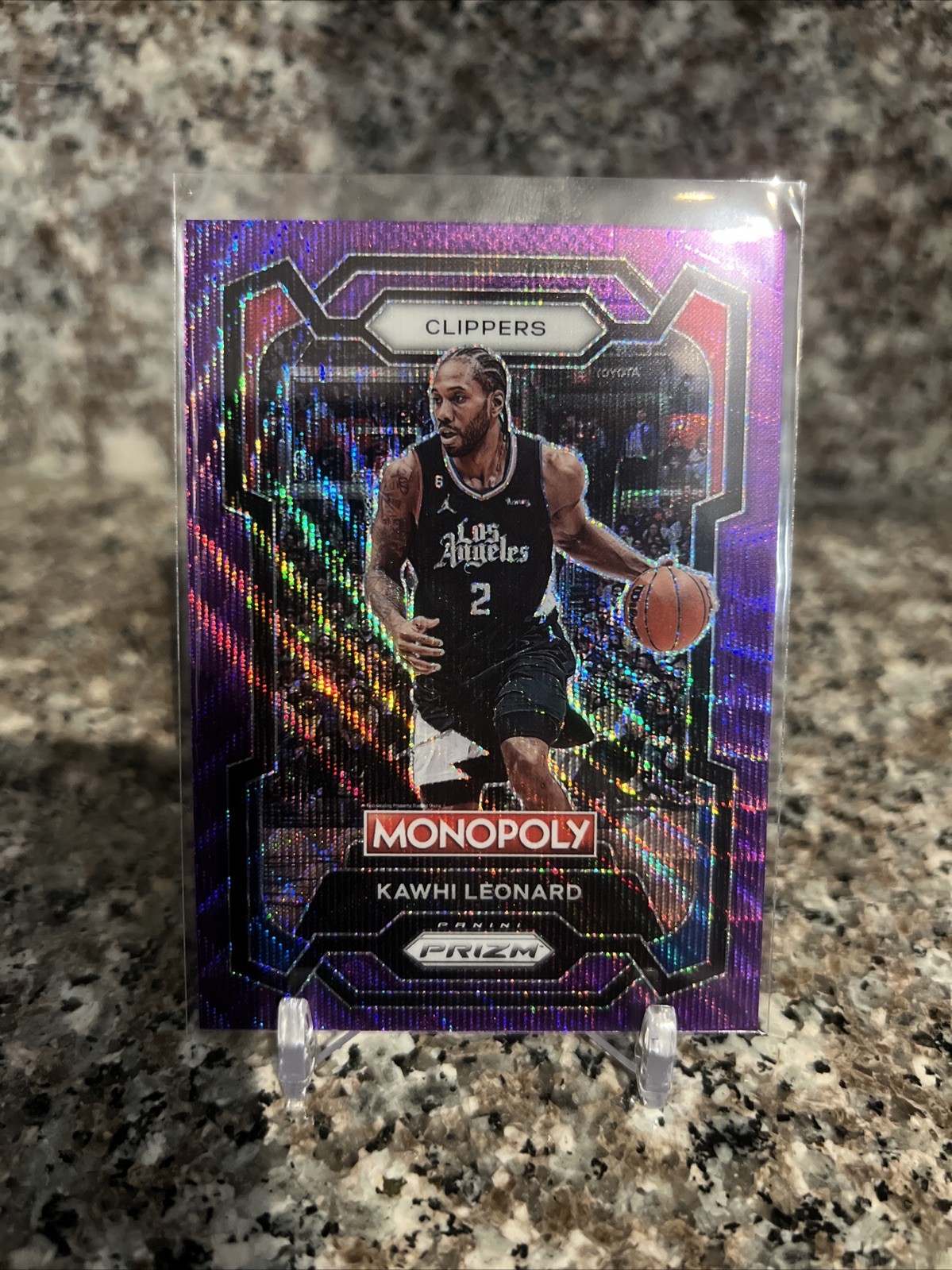 Kawhi Leonard 2023-24 Panini Prizm Monopoly Purple Wave Prizm #37