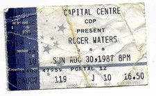 Roger Waters 30/08/87 Landover MD Capital Centre raro biglietto Stub Pink Floyd