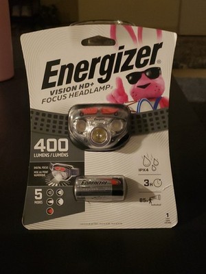 NEW Energizer ~ HDD32E Vision HD+ Focus Gray Headlamp 400 Lumens 5 mode ipx4 nib