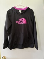 THE NORTH FACE womens long sleeve black hooded sweatshirt - size L
