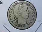 1915-S 25c Silver Barber Quarter - Original VG Semi Key Date - 1426