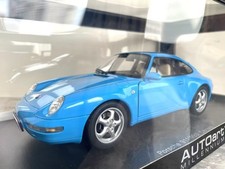 *RARE* Autoart 1/18 Porsche 911 993 Carrera Riviera Blue 1995 ☆CUSTOM PLATE☆