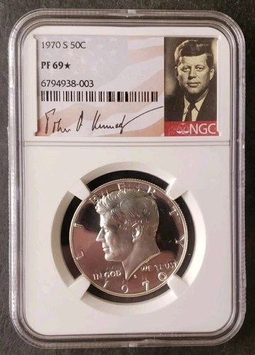 1970 S Proof 50c Kennedy Silver Half Dollar NGC PF69*
