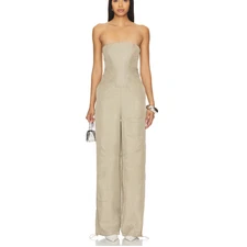 Lovers and Friends Meadow Cargo Jumpsuit Olive Green SMALL Jogger Corset NEW