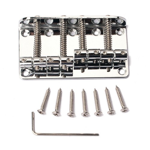 1 Set Bridge for Fender Precision Jazz Bass Guitar Parts Chrome 201B-4 Badass I