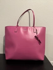 Kate Spade Pink  Smooth Leather Tote Wright Place NWOT