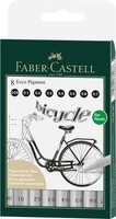 Faber-Castell 166008 - Fineliner Ecco Pigment, 8Er Etui, Schwarz 8Er Etui 8 StüC
