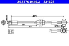 ATE BREMSSCHLAUCH VORNE RECHTS passend für OPEL ZAFIRA VAUXHALL ZAFIRA | 24.5176