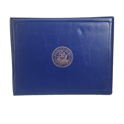 #ad #ad Department of the Navy Decoration Citation Certificate Folder Blue Padded $9.99