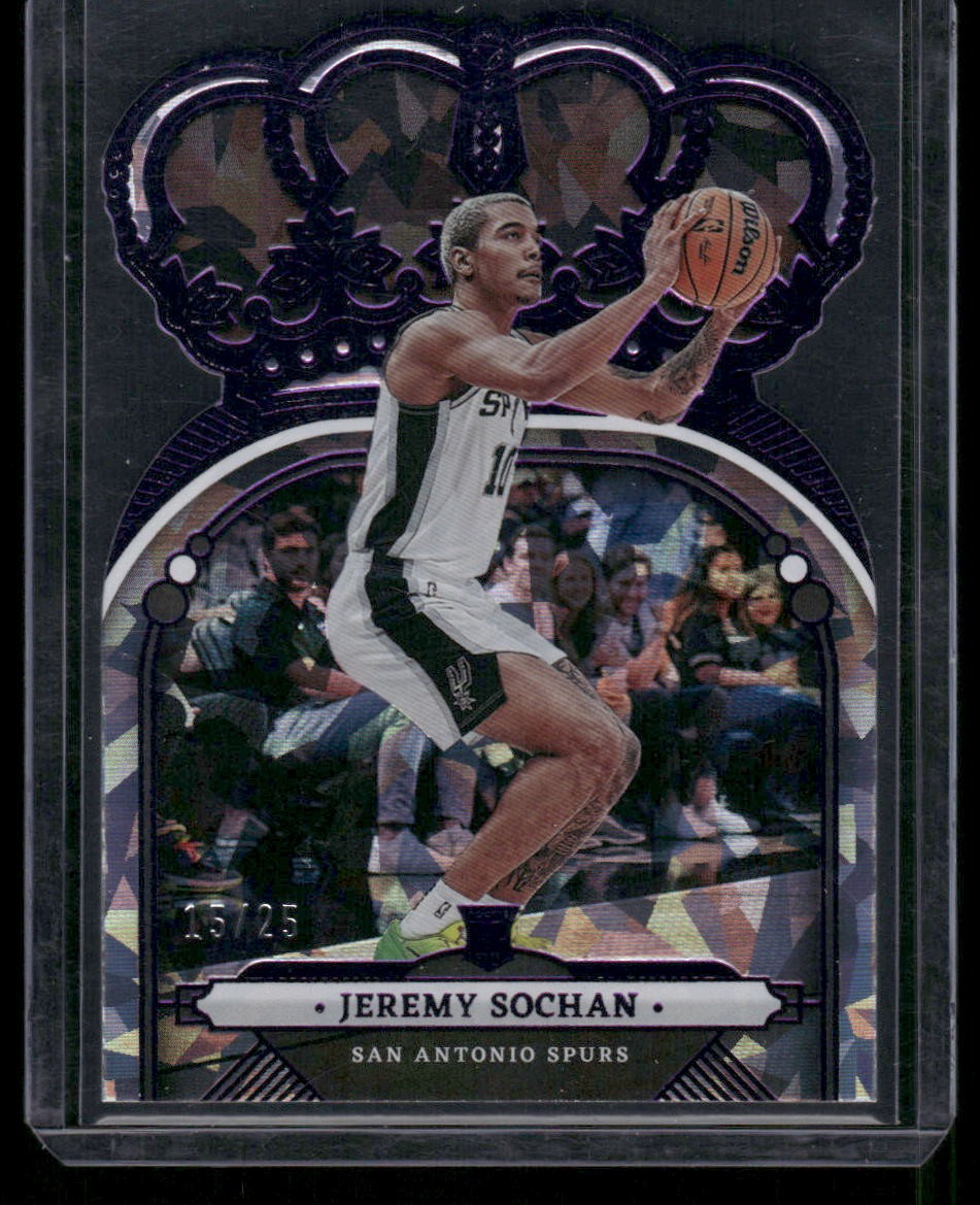 2022-23 Crown Royale #53 Jeremy Sochan Crystal Purple #/25 SPURS
