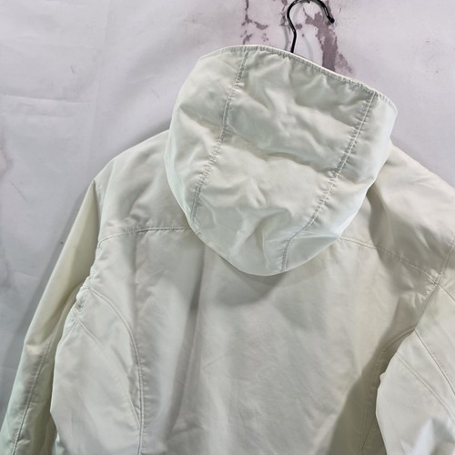 Columbia Jacket Womens Medium White Windbreaker Shell Hooded Full Zip Rain - Picture 5 of 13