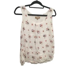 Carla Conti silk blouse womens S Italy ditsy floral white coquette cottagecore