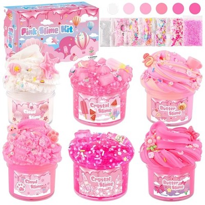 Slime Set Kinder 6er Rosa Butter Cloud Crystal Schleim Bastelspielzeug