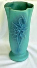 Vintage Turquoise Blue Columbine Vase Flower 7 3/4" Van Briggle Pottery