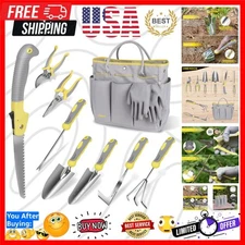 All-in-One Heavy Duty Gardening Kit - 10 Stainless Steel Tools with Gloves & Bag