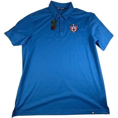 Travis Mathews Polo Shirt Mens XL Sof Missions Blue Golf Performance Limited