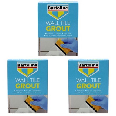 3x Bartoline Fix Fugenmörtel Wandfliese Pulver voll wasserdicht Zementbasis weiß 2kg