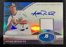 ADAM ROSALES 2011 Bowman Platinum Blue Refractor RC Game Jersey AUTO #64/99