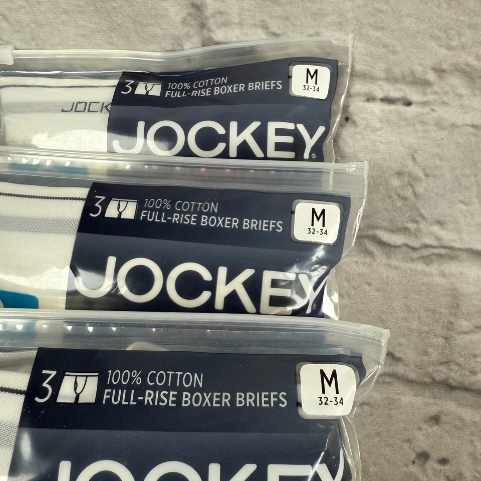 Lote De 9 Calzoncillos Boxer Clásicos Jockey Tiro Completo Ropa Interior Para Hombre Medianos 32 34 Blanco Foto 2 de 4