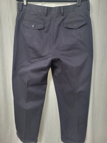 Pantaloni chino LL Bean uomo 36x30 blu scuro vestibilità classica polsino piatto davanti carriera - Foto 5 di 11